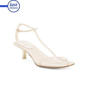 NEOUS Cream Made In Italy Leather Jumel Heeled Sandals